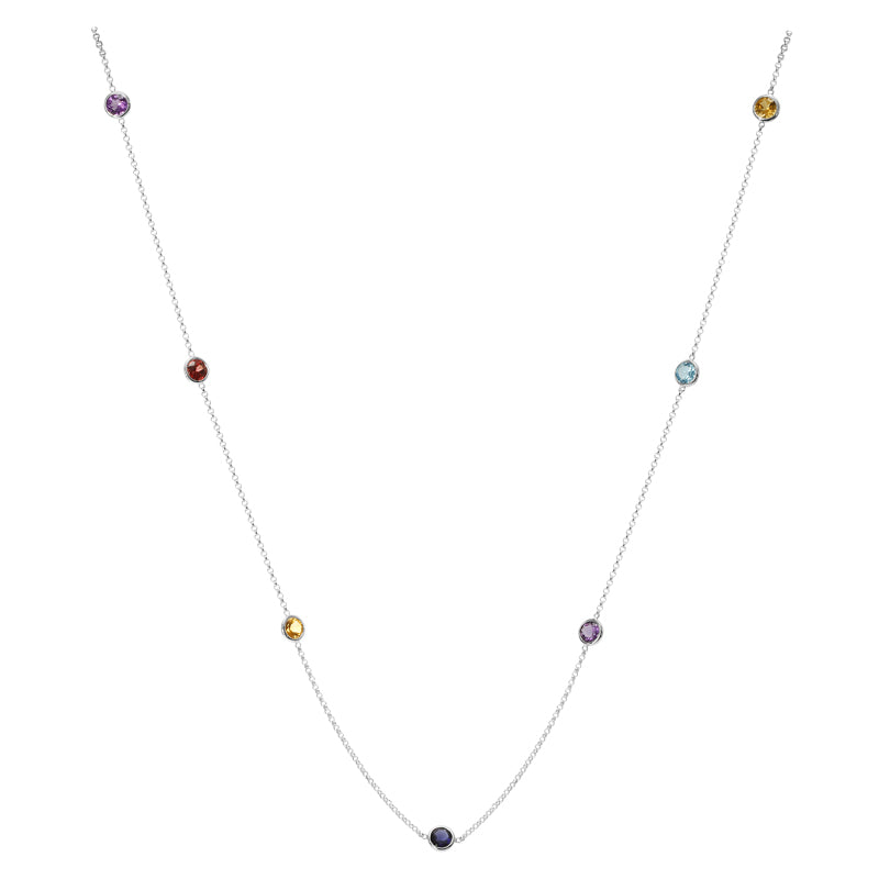 GEMSTONE MULTI DOT RAINBOW necklaces