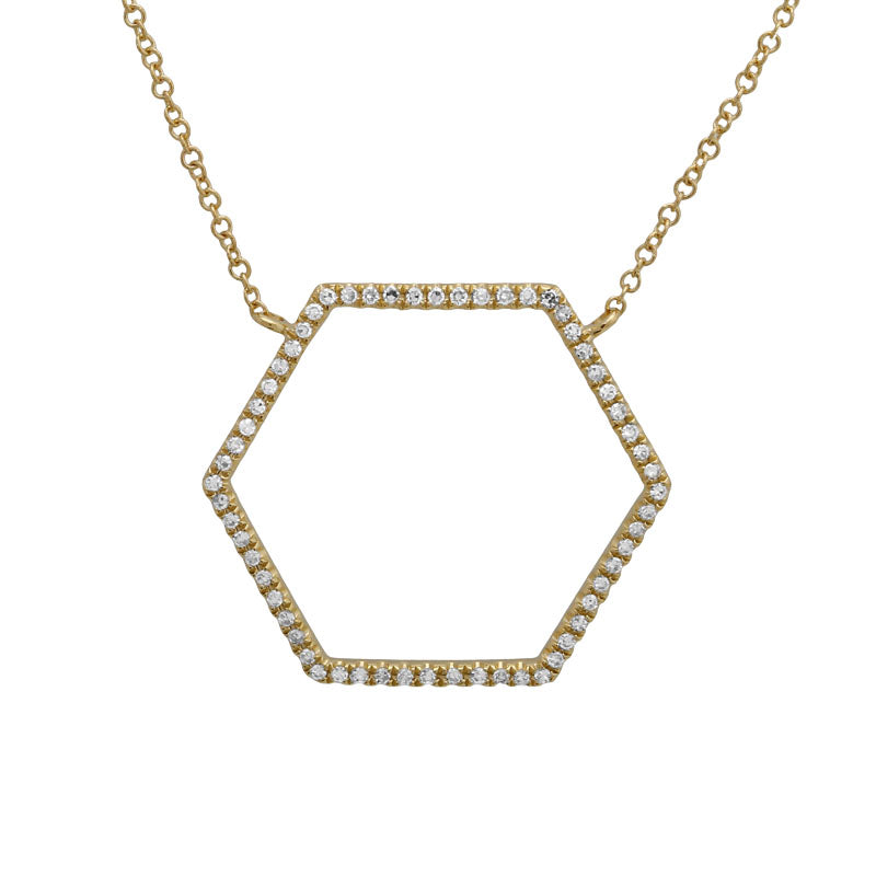 Hexagon Diamond Necklaces