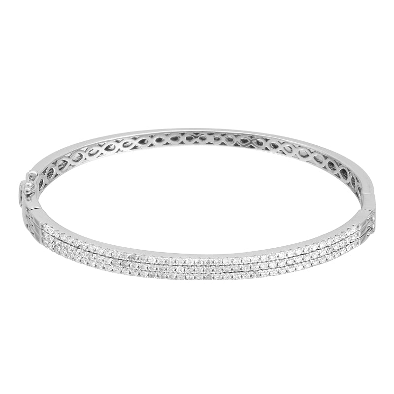 3 Row Diamond Bangle