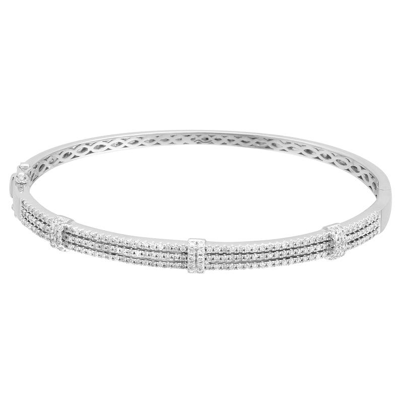 3 Row / 2 Ring Hug Diamand Bangle