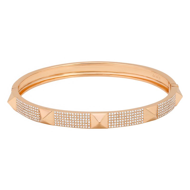 Pyramid 6 Row Pave Diamond Bangle