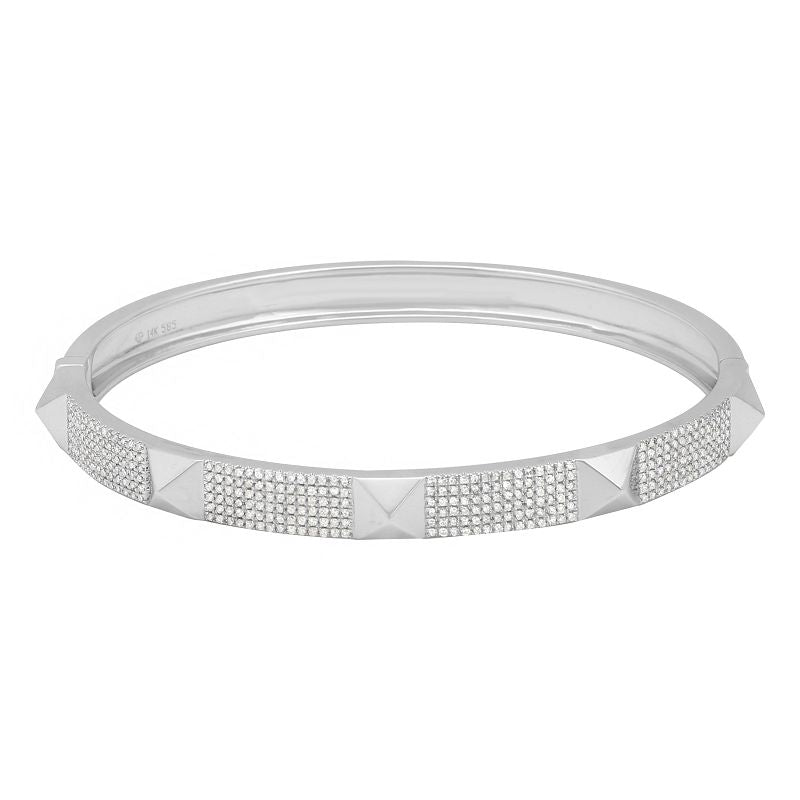 Pyramid 6 Row Pave Diamond Bangle