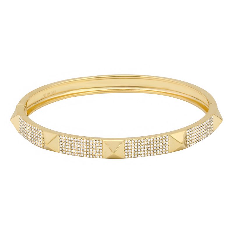 Pyramid 6 Row Pave Diamond Bangle