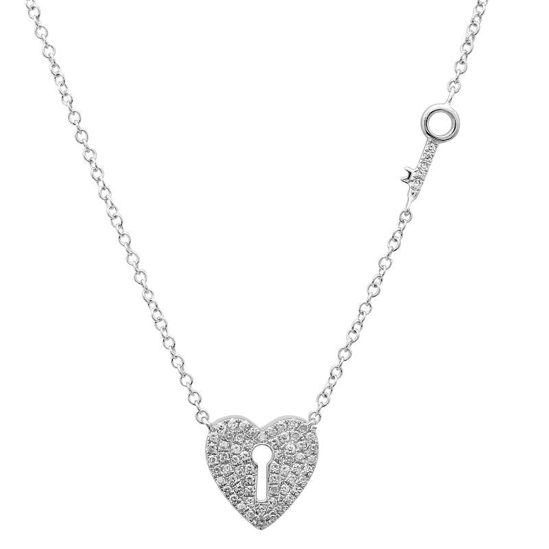 Heart Key Diamond Necklaces