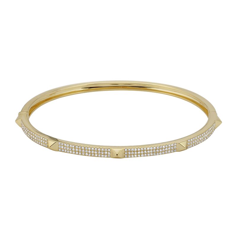 3 Row Pyramid Diamond Pave Bangle