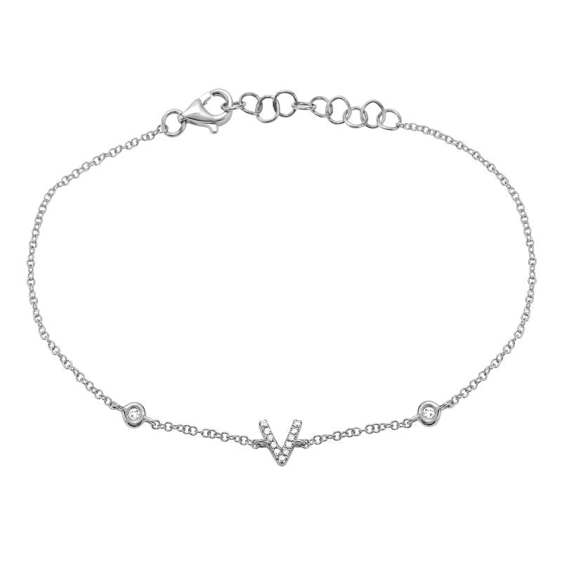 INITIAL -V DIAMOND BRACELET