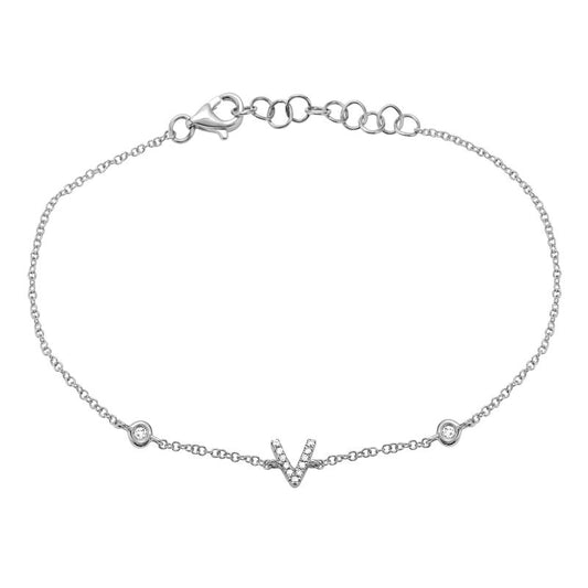 INITIAL -V DIAMOND BRACELET