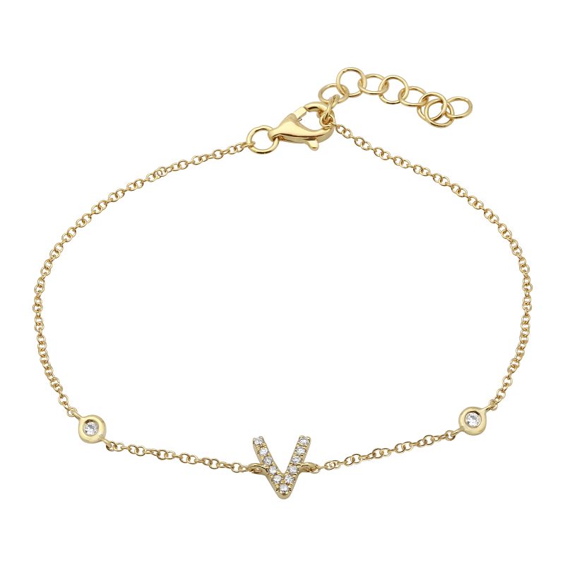 INITIAL -V DIAMOND BRACELET