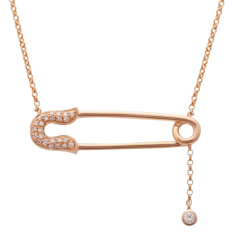 safety pin diamond necklaces