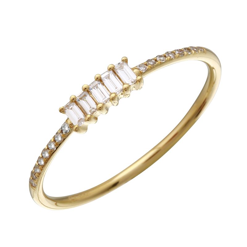 5 Baguette pave Ring