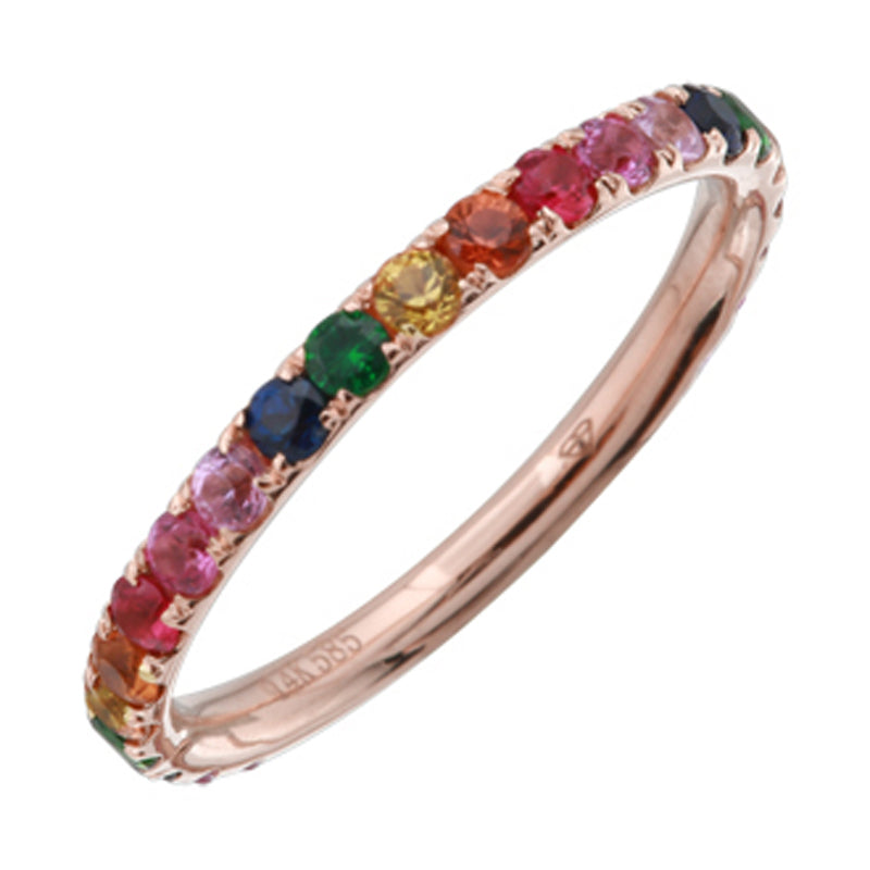 Rainbow PAVE STACK GEMSTONE RING