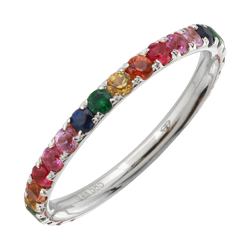 Rainbow PAVE STACK GEMSTONE RING