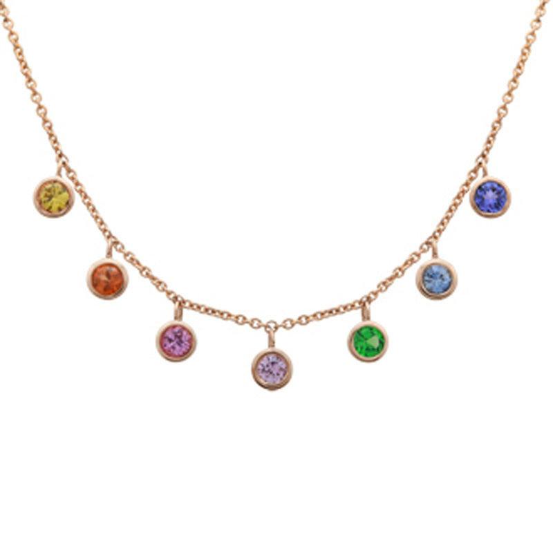 rainbow drop stone necklaces