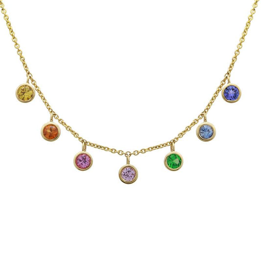 rainbow drop stone necklaces