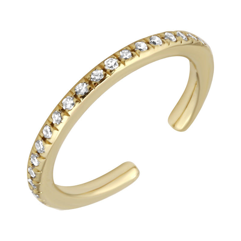 SINGLE PAVE diamond EAR CUFF