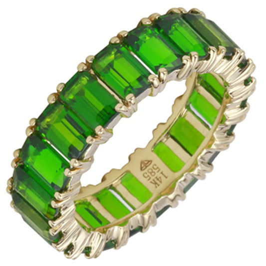 Emerald Cut Diopside Green Ring