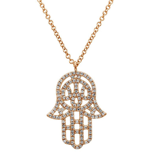 Hamsa Pand Diamond Necklaces