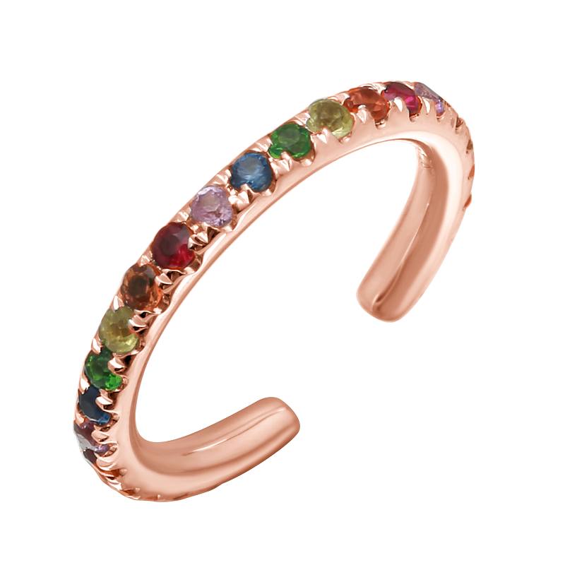 GEMSTONE multi rainbow EAR CUFF