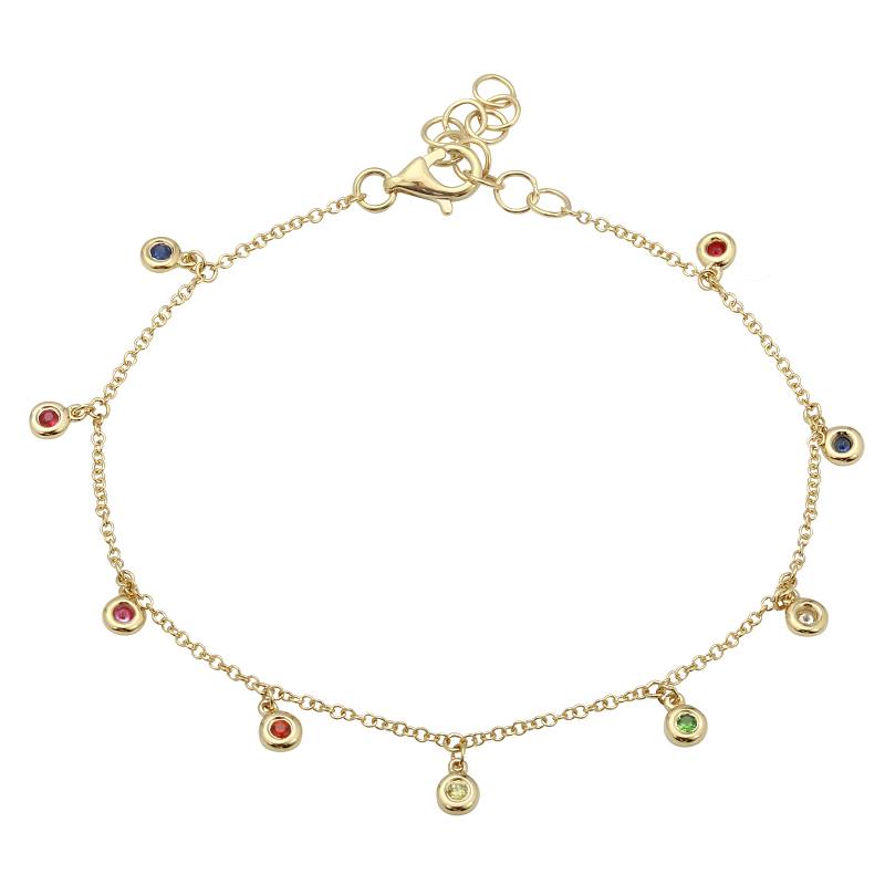 GEMSTONE MULTI drop dot Rainbow bracelet