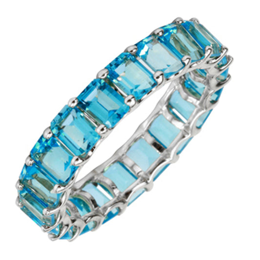 blue topaz emerald cut ring