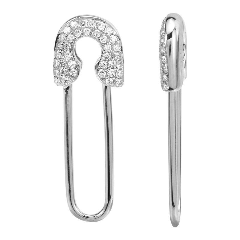 drop safety pin earrings