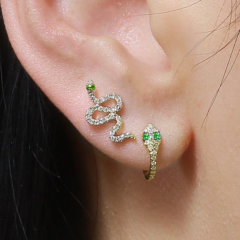 snake flat earrings