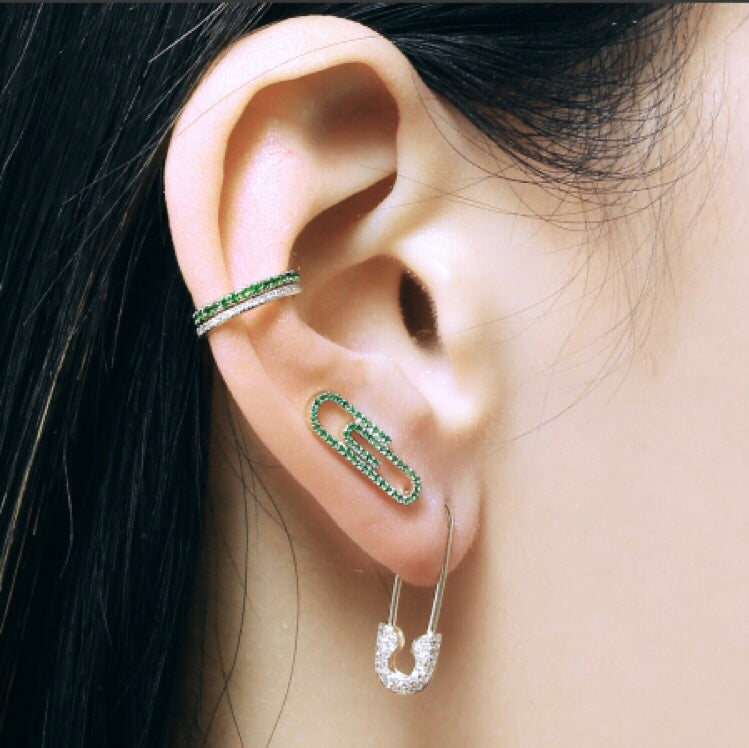 GEMSTONE green EAR CUFF